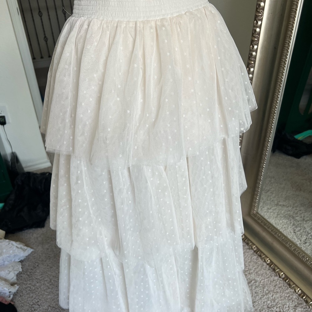 White Ruffle Skirt - Picture 2 of 4